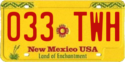 NM license plate 033TWH
