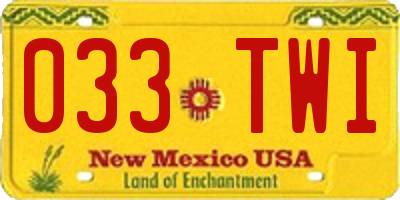 NM license plate 033TWI