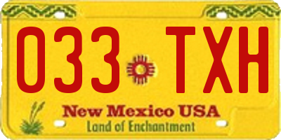 NM license plate 033TXH