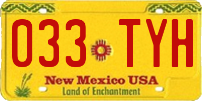 NM license plate 033TYH