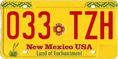 NM license plate 033TZH