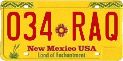 NM license plate 034RAQ