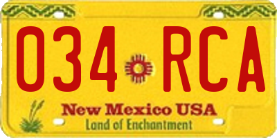 NM license plate 034RCA