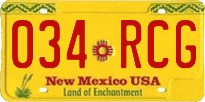 NM license plate 034RCG