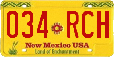 NM license plate 034RCH