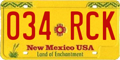 NM license plate 034RCK