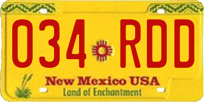 NM license plate 034RDD
