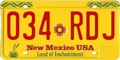 NM license plate 034RDJ