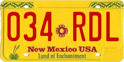 NM license plate 034RDL
