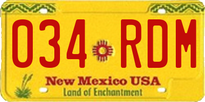 NM license plate 034RDM