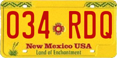 NM license plate 034RDQ