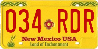 NM license plate 034RDR