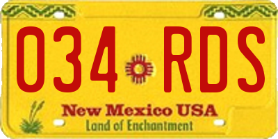 NM license plate 034RDS