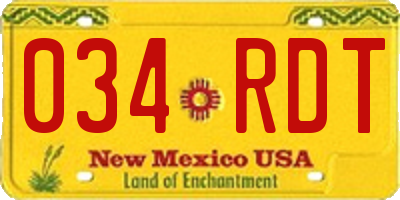 NM license plate 034RDT