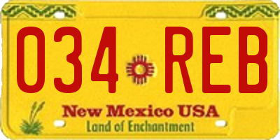 NM license plate 034REB