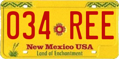 NM license plate 034REE