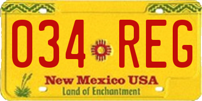 NM license plate 034REG