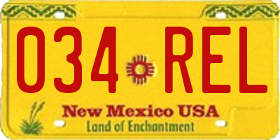 NM license plate 034REL