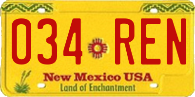 NM license plate 034REN