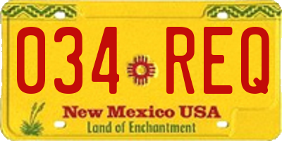 NM license plate 034REQ