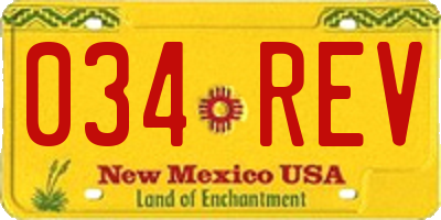 NM license plate 034REV