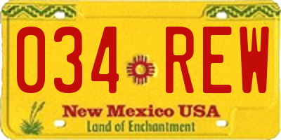 NM license plate 034REW