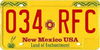 NM license plate 034RFC