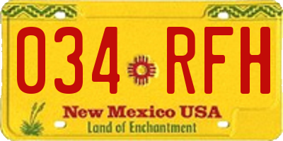 NM license plate 034RFH