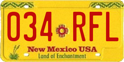 NM license plate 034RFL