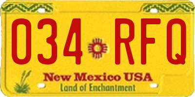 NM license plate 034RFQ