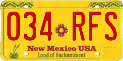 NM license plate 034RFS