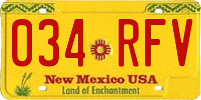 NM license plate 034RFV