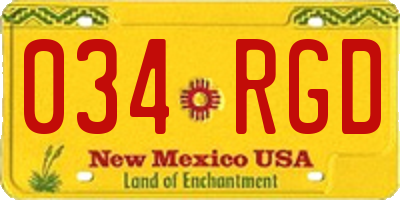 NM license plate 034RGD