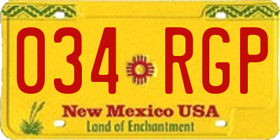 NM license plate 034RGP