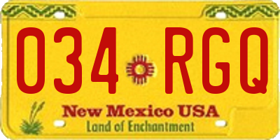 NM license plate 034RGQ