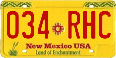 NM license plate 034RHC