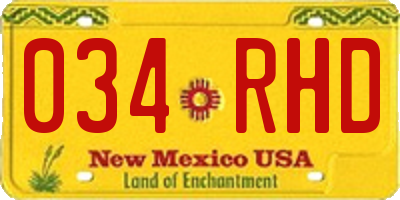 NM license plate 034RHD