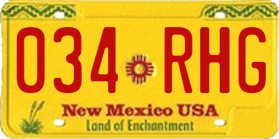 NM license plate 034RHG