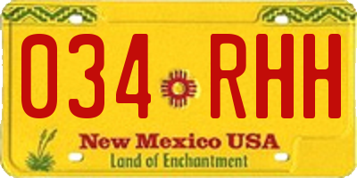 NM license plate 034RHH