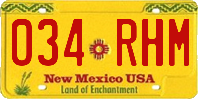 NM license plate 034RHM