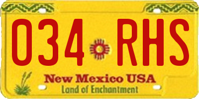NM license plate 034RHS