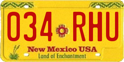 NM license plate 034RHU