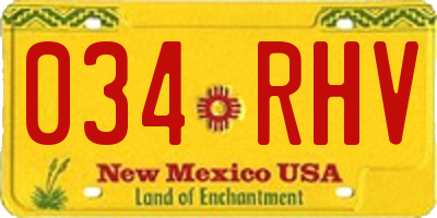 NM license plate 034RHV