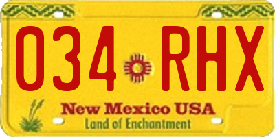 NM license plate 034RHX