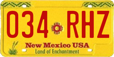 NM license plate 034RHZ