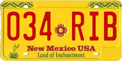 NM license plate 034RIB