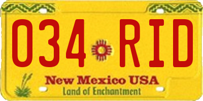 NM license plate 034RID
