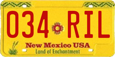 NM license plate 034RIL