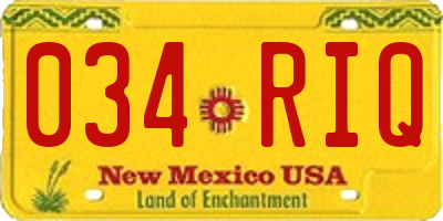 NM license plate 034RIQ