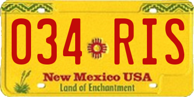 NM license plate 034RIS